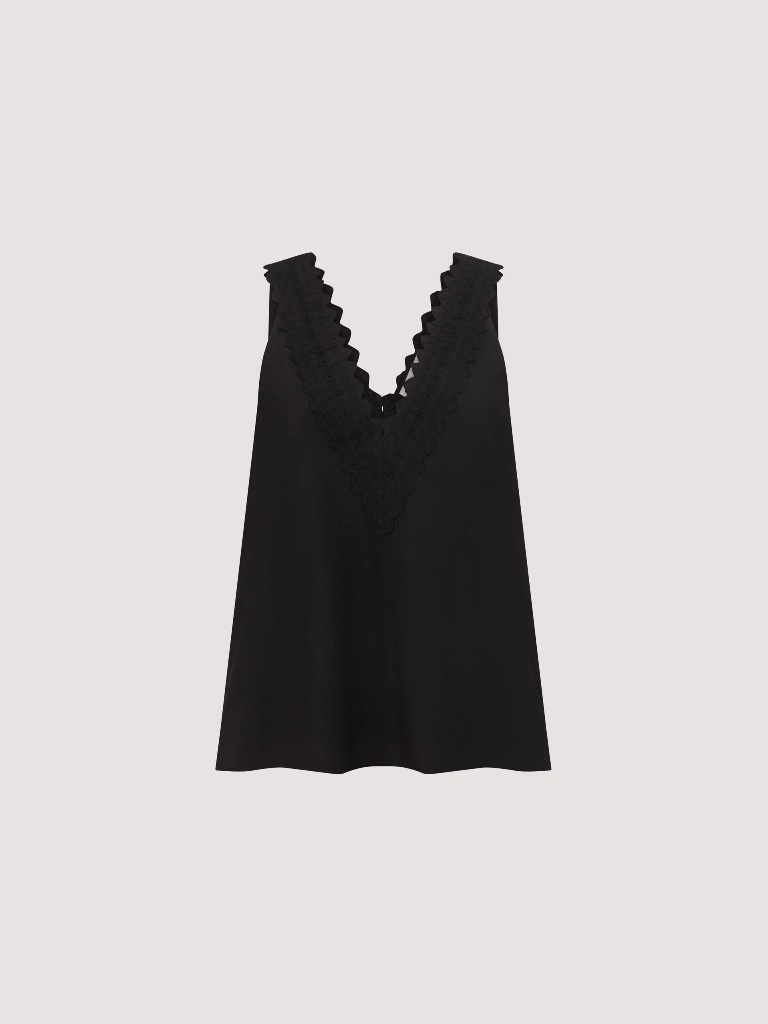 Dissh Annabel Black V Neck Top.